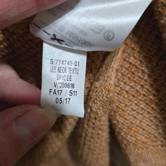 Old Navy V-Neck Spice Orange Textured Knit Long Sleeve Tunic Top Size Large - Picture 11 of 11